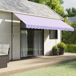 Tecido de substituição para sanefa de toldo 450 cm riscas azul/branco