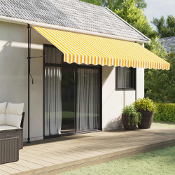Tecido de substituição para sanefa de toldo 400 cm riscas amarelo/branco