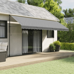 Tecido de substituição para sanefa de toldo 500 cm riscas antracite