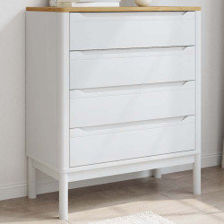 Cómoda floro madeira de pinho maciça branco