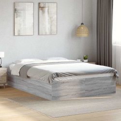 Estrutura de cama 135x190 cm derivados de madeira cinza sonoma