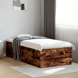 Estrutura cama 100x200 cm derivados de madeira carvalho fumado