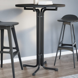Mesa de bar ø80x110 cm derivados de madeira e aço preto