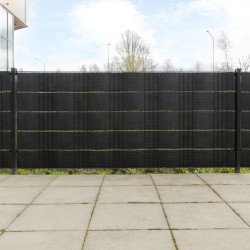 Telas de varanda 10 pcs 255x19 cm vime PE preto
