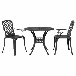 3 Pcs conjunto de bistrô alumínio fundido preto