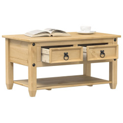 Mesa de centro com gavetas corona 85x50x45 cm pinho maciço