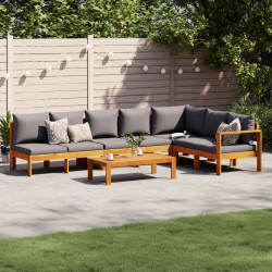 5 Pcs conjunto de sofás de jardim com almofadões acácia maciça