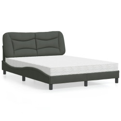 Cama com colchão hvar 120x200 cm tecido cinzento-escuro