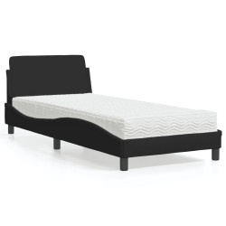 Cama com colchão dover 80x200 cm tecido preto