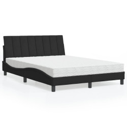 Cama com colchão hanko 140x190 cm veludo preto