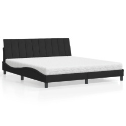 Cama com colchão hanko 180x200 cm veludo preto