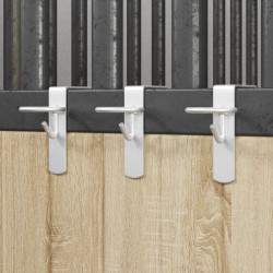 Ganchos portáteis para baldes 3 pcs aço prateado