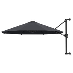 Guarda-sol de parede com mastro de metal 300 cm antracite