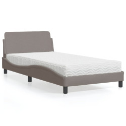 Cama com colchão dover 100x200 cm tecido cinzento-acastanhado