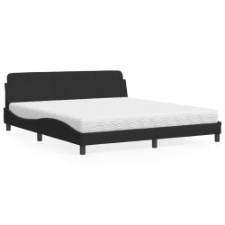 Cama com colchão dover 180x200 cm veludo preto