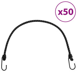 Cordas elásticas c/ faixas refletoras e ganchos 50 pcs 59 cm