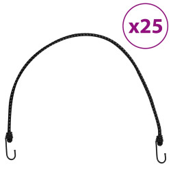 Cordas elásticas c/ faixas refletoras e ganchos 25 pcs 88 cm