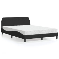 Cama com colchão dover 140x200 cm veludo preto