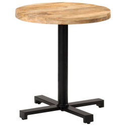 Mesa bistrô redonda ø70x75 cm madeira de mangueira áspera