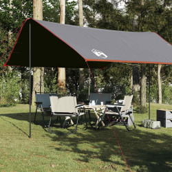 Lona de campismo 430x380x210 cm impermeável cinza e laranja