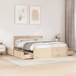 Cama sem colchão 150x200 cm madeira de pinho maciça