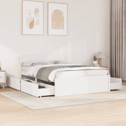 Cama sem colchão 135x190 cm madeira de pinho maciça branco