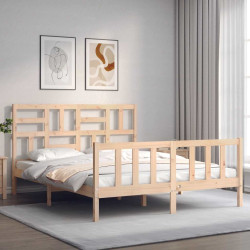 Cama sem colchão 160x200 cm madeira de pinho maciça