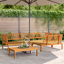4 Pcs conjunto de móveis de paletes p/ jardim acácia maciça
