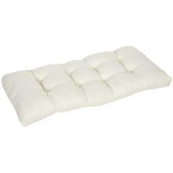 Almofada para bancos de 2 lugares almofada retangular para interiores e exteriores lavável 110x48x8cm creme