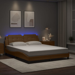 Estrutura de cama com LED sem colchão zadar 160x200 cappuccino