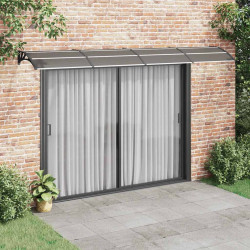 Toldo para porta 400x75 cm policarbonato preto