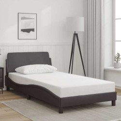 Estrutura de cama dover 100x200cm couro artificial cinzento