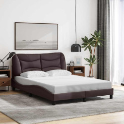 Estrutura de cama sem colchão hvar 140x190 cm tecido castanho-escuro