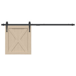Mini kit p/ porta de armário deslizante 122cm aço carbono preto