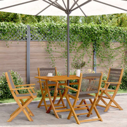 Cadeiras de jardim dobráveis 4 pcs madeira acácia maciça cinza