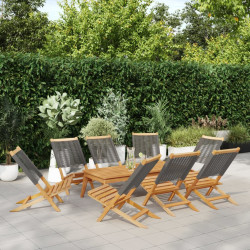 Cadeiras de jardim dobráveis 8 pcs madeira acácia maciça cinza