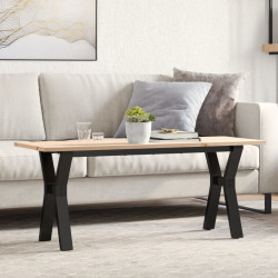 Mesa de centro estrutura em y 110x40x45cm pinho e aço