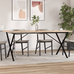 Mesa de jantar estrutura em x 180x90x75,5cm pinho/aço