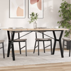 Mesa de jantar estrutura em y 160x80x75,5cm pinho/aço