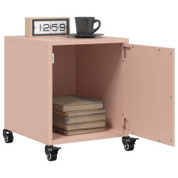Mesas de cabeceira 2 pcs 36x39x43,5 cm aço rosa