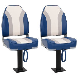 Cadeiras para barco dobráveis 2 pcs com encosto alto