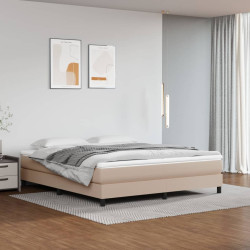 Estrutura de cama com molas 160x200 cm couro artificial cappuccino