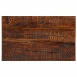 Tampo de mesa retangular 60x30x3,8 cm madeira recuperada maciça