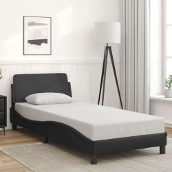 Estrutura de cama dover couro artificial 80x200 cm preto