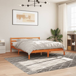 Cama sem colchão 200x200 cm pinho maciço castanho-mel