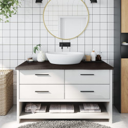 Bancada p/ wc 100x50x(2-4)cm madeira tratada maciça castanho