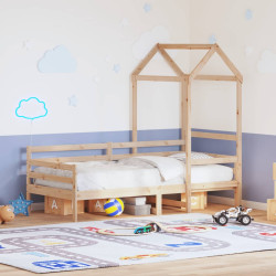 Sofá-cama com telhado 80x200 cm madeira de pinho maciça