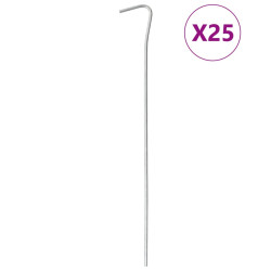 Estacas para tenda 25 pcs 23 cm ø3 mm aço galvanizado