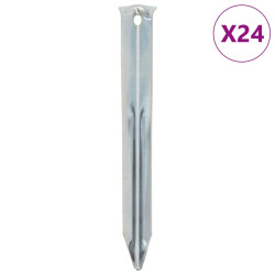 Estacas para tenda 24 pcs 17 cm ø20 mm aço galvanizado