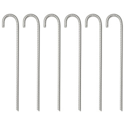 Estacas para tenda 6 pcs 37 cm ø10 mm aço galvanizado